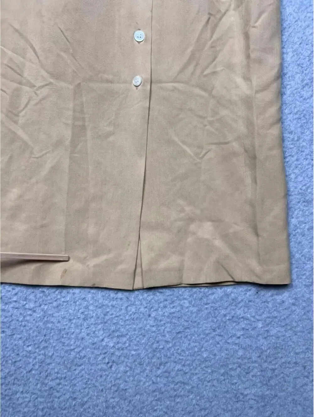 Wayne Rogers 100% Silk Maxi Skirt Tan Button Front Old Money Quiet Luxury 10 EUC